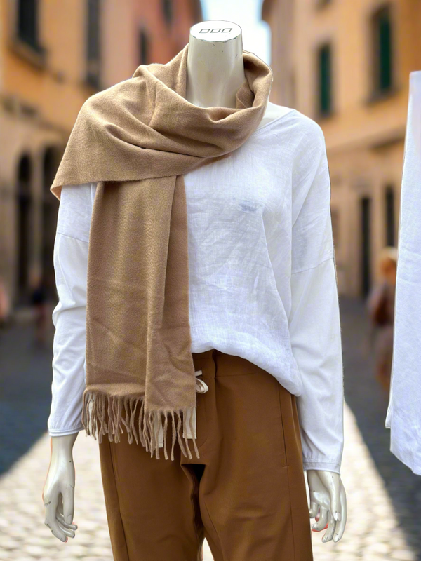 Amalfi 100% Cashmere Scarf | Mocha