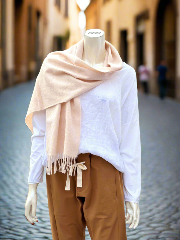 Amalfi 100% Cashmere Scarf | Ecru