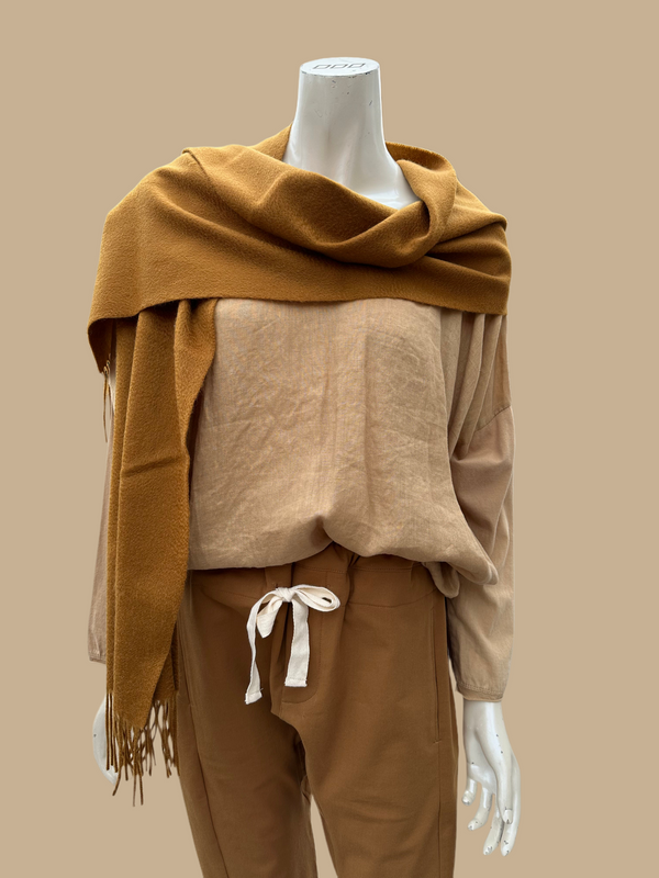 Amalfi 100% Cashmere Scarf | Hazelnut