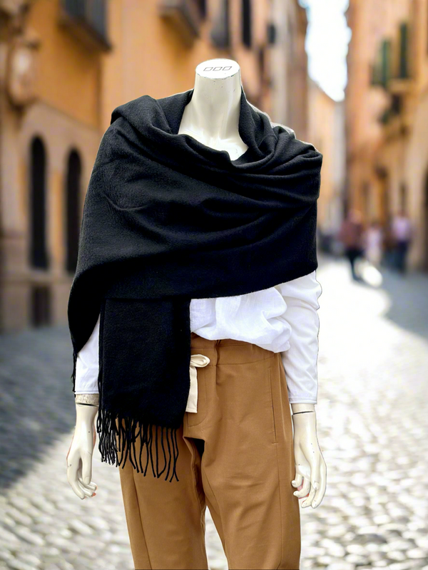 Milano Cashmere Travel Wrap 75cm | Black