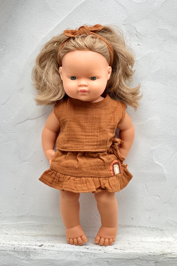 Miniland Doll Clothes | Charlotte Top, Skirt & Headband 38cm