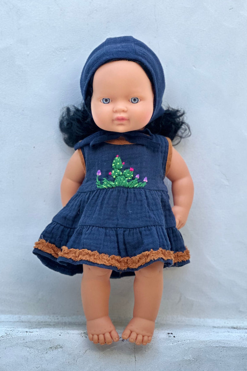 Miniland Doll Clothes | Francesca Dress & Bonnet 38cm