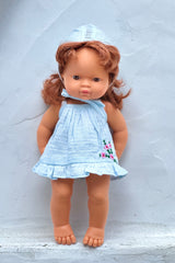 Miniland Doll Clothes | Audrey Dress & Bonnet 38cm