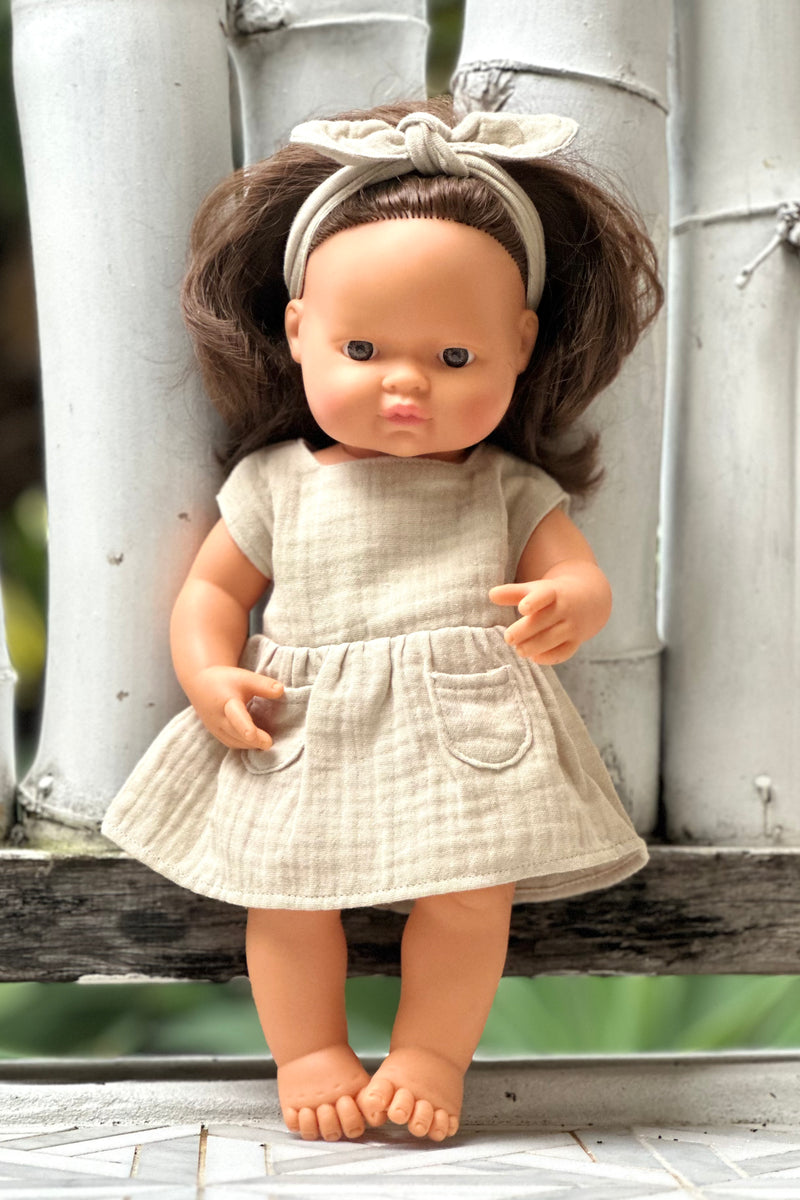 Miniland Doll Clothes | Hazel Dress & Headband 38cm