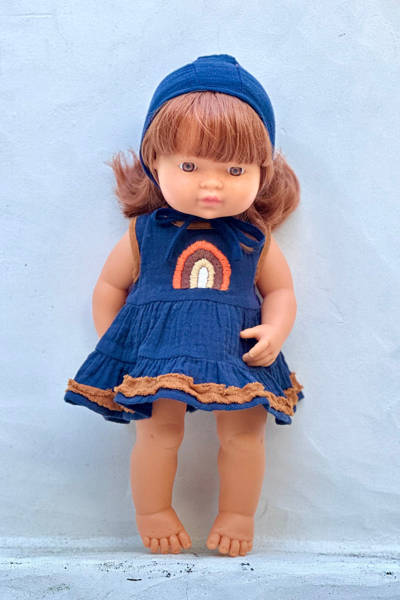 Miniland Doll Clothes | Francesca Dress & Bonnet 38cm