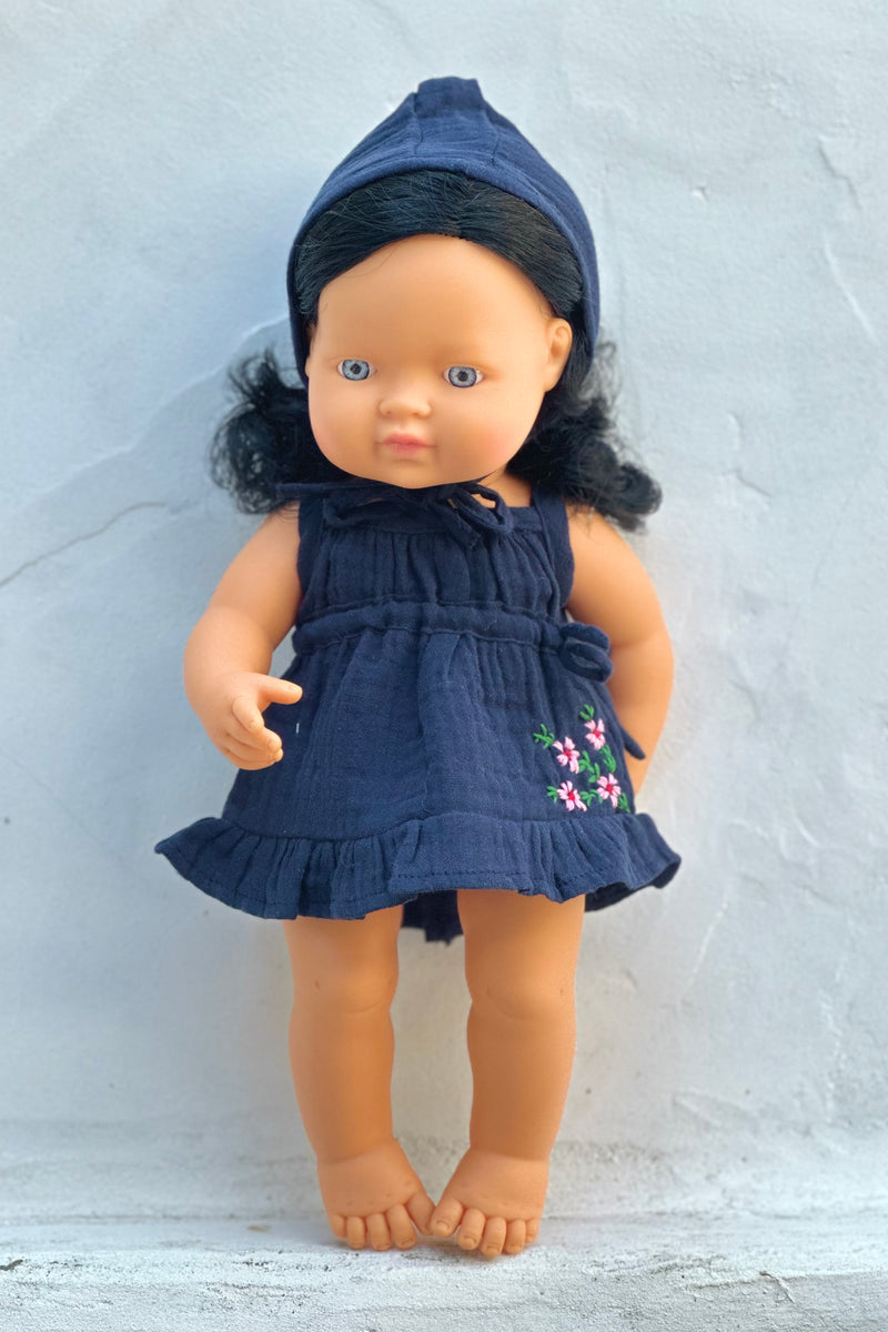 Miniland Doll Clothes | Matilda Dress & Bonnet 38cm