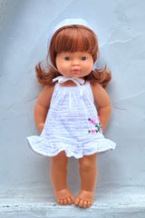 Miniland Doll Clothes | Audrey Dress & Bonnet 38cm