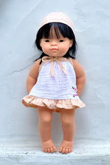 Miniland Doll Clothes | Audrey Dress & Bonnet 38cm