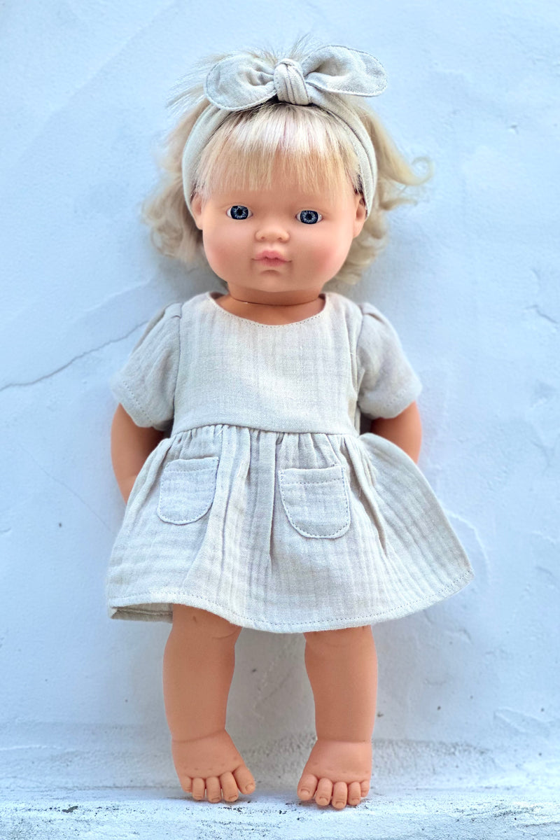 Miniland Doll Clothes | Serena Dress & Headband 38cm