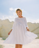 Corsica Italian Linen Weekender Dress | White