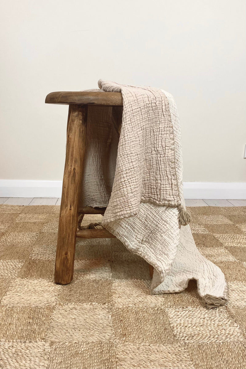 Bangalow Baby Blanket | Beige + Natural